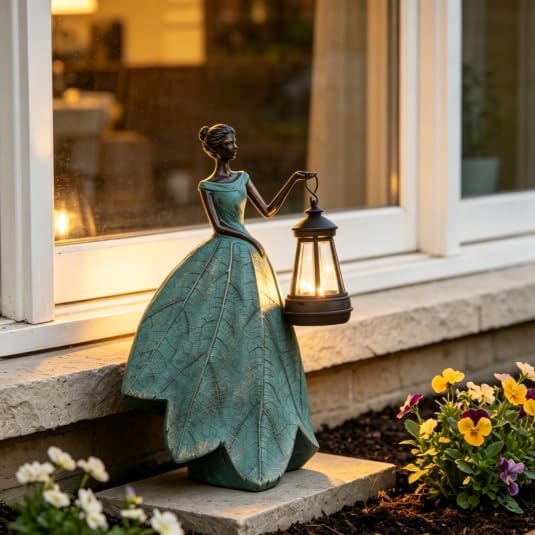 Guichifun Fairy Statues Garden Decor with Solar Lights Gifts for Women | Resin Garden Statues, Outdoor Decor, Patio