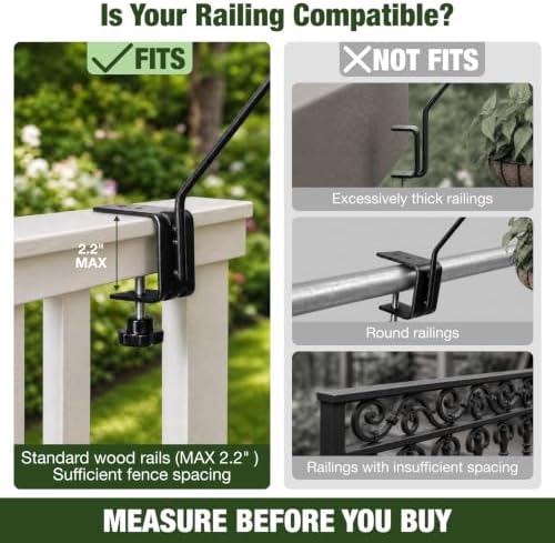 Kingsyard 10 Inch Medium Metal Deck Railing Hook