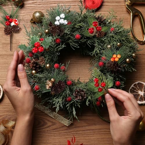 Panelee 48 Pcs Christmas Picks for Crafts, Xmas Floral Picks and Sprays