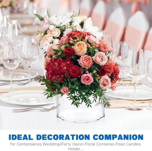 JYPS Clear Plastic Flower Vase Centerpiece Set