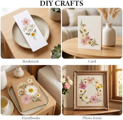 NESCCI 83 Pcs Dried Flowers for Crafts,Real Natural Dried Pressed Flowers