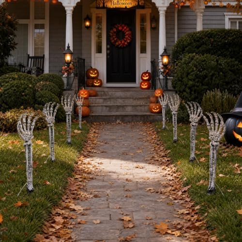 4-Pack Purple 160LED Skeleton Arm Halloween Outdoor Decor