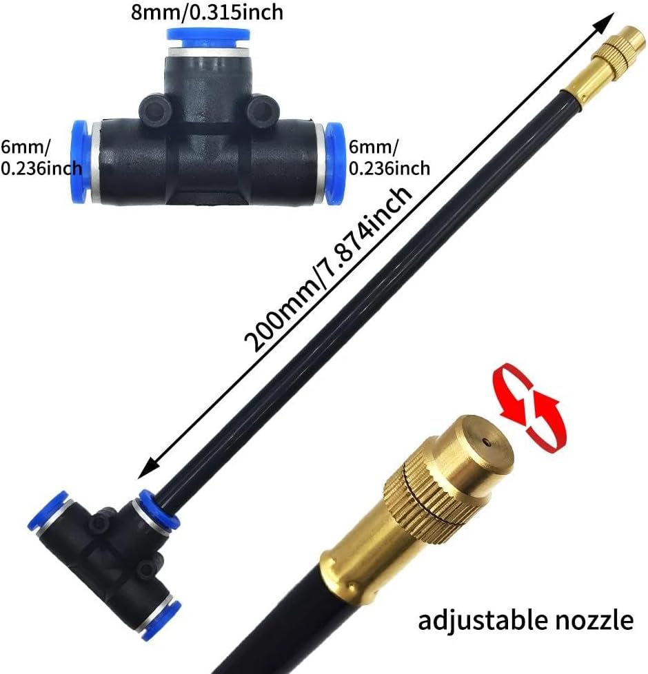 360° Adjustable Drip Irrigation System, 50FT Garden Watering Kit with 16 Nozzles, 5/16 Inch Hose, Atomizing System for