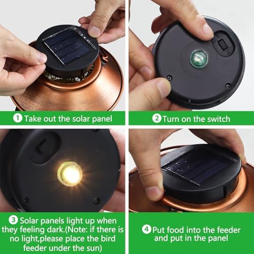 2 Pack Bird Feeders for Outdoors Dragonfly Solar Lanterns Waterproof