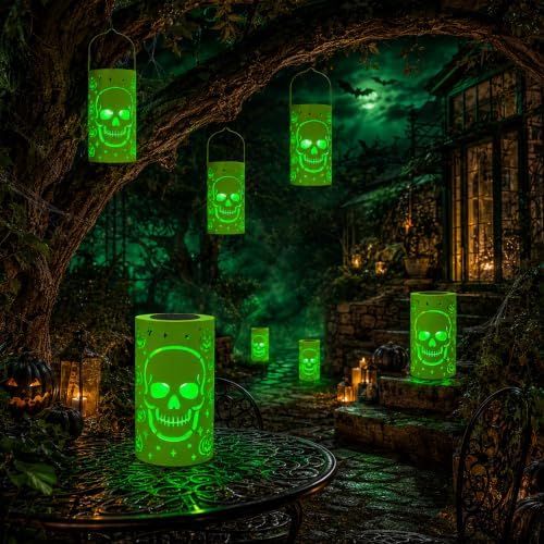 Halloween Decorations Skeleton Skull Lantern Solar Halloween Lights Outdoor