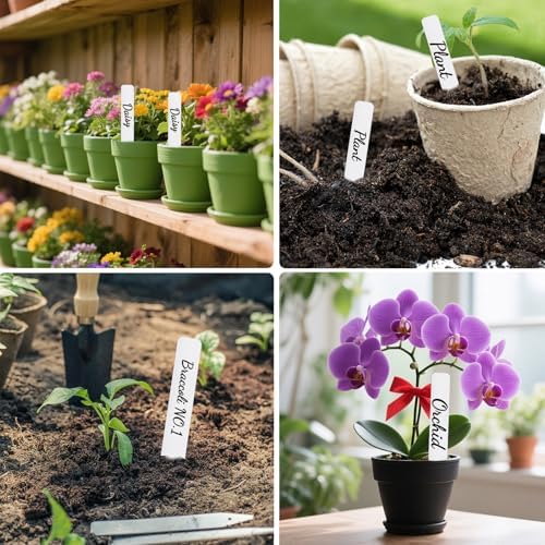 300 Pack Plant Labels, 4 Inch Potted Plant Name Tags Plastic, White
