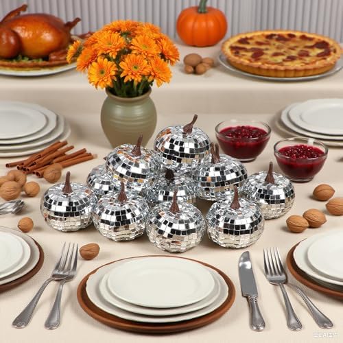 winemana 12 Pack Halloween Disco Pumpkin Halloween Table Centerpieces Decor
