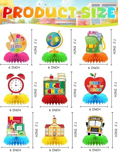Back to School Table Decorations, 9 Pcs Welcome Back to School centerpieces