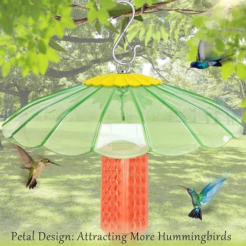 13.5-Inch Hummingbird Feeder Shade Dome Cover,Bird Feeder Rain Cover & Squirrel Shield, Weather Guard with Hanging Bird Feeders ,Squirrel Proof for Shepherd's Hook Outdoors(Clear Light Green)2 Pack