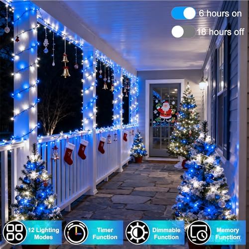 750 LED 240FT Christmas String Lights Outdoor, 12 Pro Modes with Timer