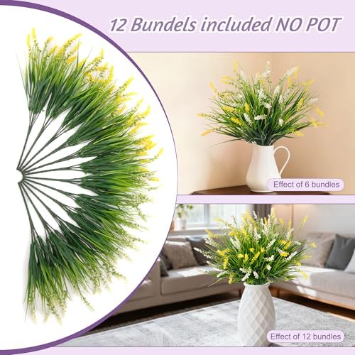 Ammyoo Artificial Plants Fake Monkey Grass for Outdoor Porch Decorations