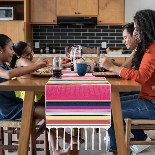 4PCS Mexican Table Runner 14x86in Colorful Day of the Dead Fiesta Decor