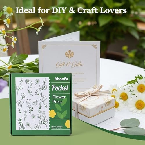 Aboofx Mini Flower Press Kit 2.5x4 Inch, Pocket Pressed for Small Flowers