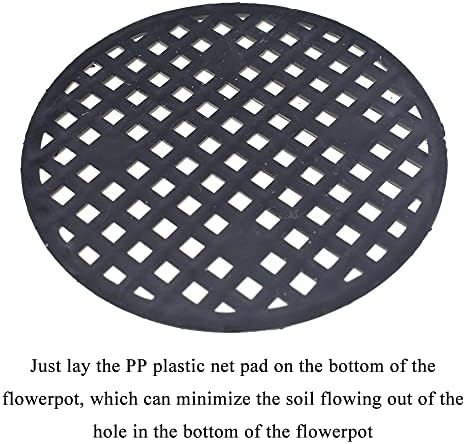 HAHIYO 50PCs 2.2Inch/5.5Cm Black Round PP Plastic Flower Pot Hole Mesh Pad Bottom Grid Mat Bonsai Drainage mesh Hole Screens Gasket Prevent Soil Loss Breathable Gasket Drainage Netting for Bonsai