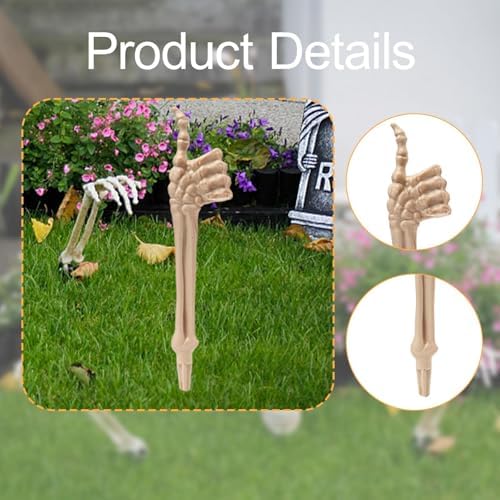 Halloween Skeleton Hand Stake Decoration, PP Lawn Decor for Graveyard and Yard, 18.9 in Outdoor Prop