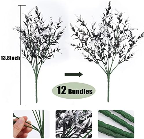 RECUTMS Artificial Plants Spring Black Greenery Fake Fall Outdoor Flowers