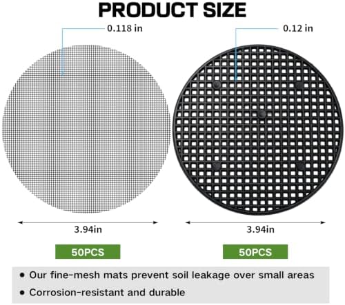 100 Mesh Screen for Planter Pots, Pot Grid Mats Pads, Plant Drainage Insert