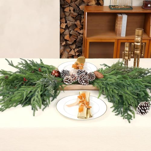 Jutom 30 Pcs Artificial Christmas Norfolk Pine Branches Stems, 30 Inches