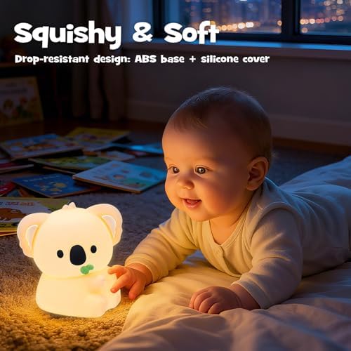 Cute Huggy Koala Night Light RGB Rechargeable for Nursery Bedroom
