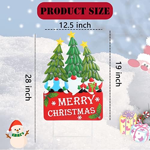 Afirst Christmas Gnomes Yard Sign Stakes Light Up Garden Decorations