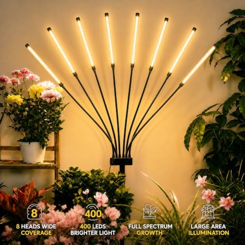 Grow Lights for Indoor Plants, Full Spectrum Grow Light for Indoor Growing with Tripod Stand, Auto On/Off Timing 4/8/12H, Plant Grow Lights Indoor.