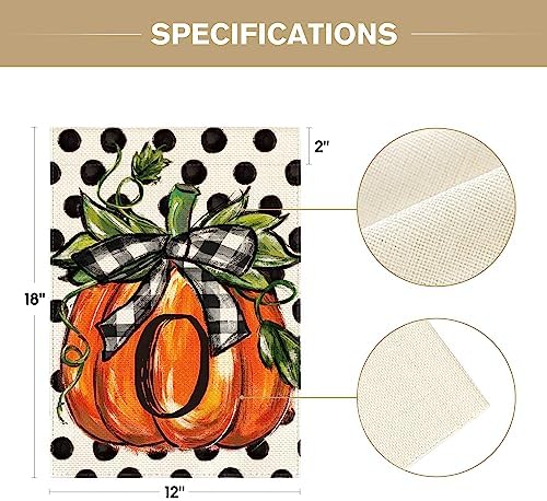 AVOIN colorlife Fall Monogram Letter O Garden Flag 12x18 Inch for Outside