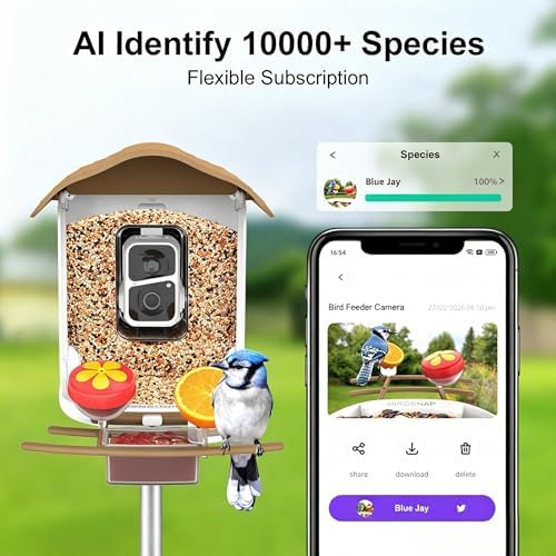 birdsnap® PAV Bird Feeder with Camera Solar Powered 2K Live Video 64GB Card