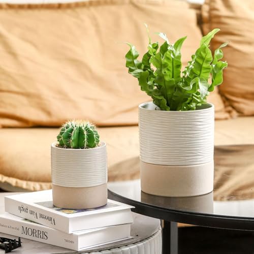 Nihow Ceramic Self Watering Plant Pot for Indoor Plants, 4.5 Inch