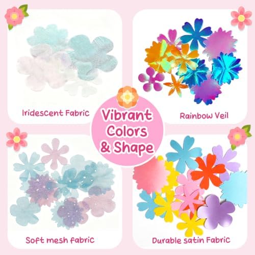 RISUNTOY Flower Making Kit for Kids with 210 Pieces Create 30 Unique Fabric Flowers | DIY Craft Kit for Ages 3+ | STEM Toys for Creative Fun