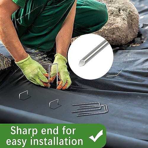 100 Pack Landscape Staples 4 Inch 12 Gauge Garden Stakes