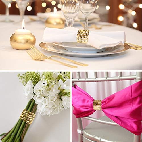 Accmor 50pcs Napkin Rings, Gold Napkin Rings Buckles