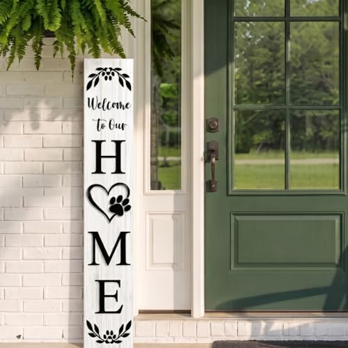 Welcome Sign Porch Decor Front Door Outdoor Wooden Board, Rustic Farmhouse
