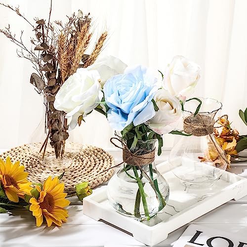 Bokon 5.7" Plastic Small Bud Vases Bulk for Centerpieces, 6 Pcs