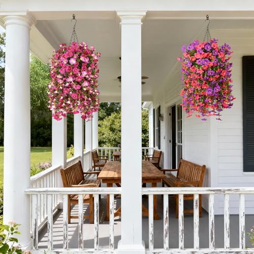 INQCMY Artificial Fake Flowers Plants for Outdoor Spring Summer Decoration