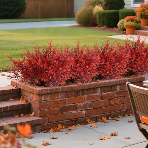 RECUTMS Artificial Fall Flowers Lavender Fake Burgundy Plants Gothic 36Pcs