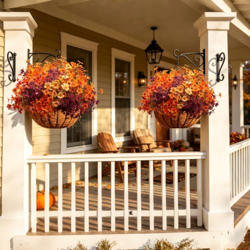 20 Bundles Fall Artificial Flowers UV Resistant Outdoor Autumn Porch Decor