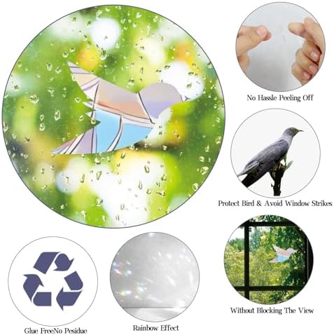 51Pcs Birds Window Stickers, Rainbow
