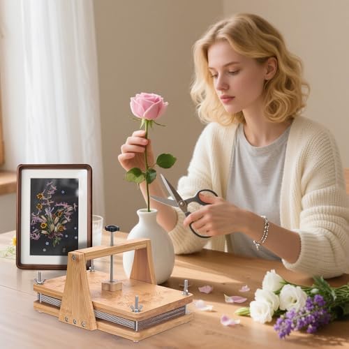 AIOWZZY Large Wooden Flower Press Kit 11" x 8" Multi-Layer Plant Press for Dried Flowers Plant Preservation for DIY Arts Dried Flowers Craft Tool