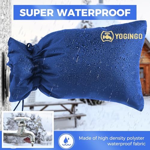 Outdoor Faucet Covers for Freeze Protection, 2 Pack 6.7" x 9.5" Blue Hose Bib Insulated Socks, Water Spigot Winter Protector