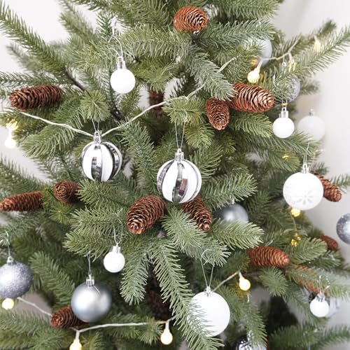 Winlyn 20 Pcs Christmas Natural Pine Cone Picks Rustic Spruce Pine Cones 5.9" Christmas Tree Decorations Hanging Pinecones for Christmas Tree Wreath Garland Holiday Party Table Centerpiece Crafts