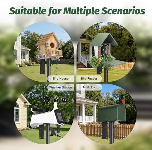 95 Inch Bird Feeder Pole Kit, Squirrel Baffle, 5-Prong Base