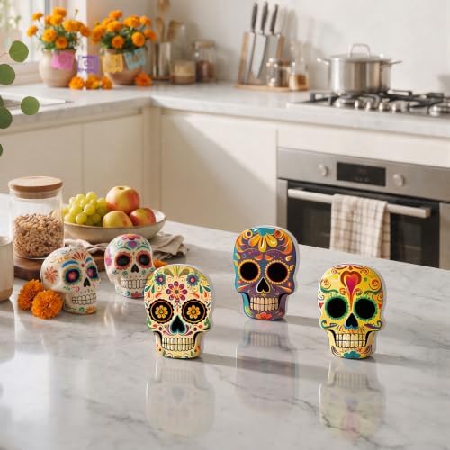Smile Dia de los Muertos Wooden Block Decor