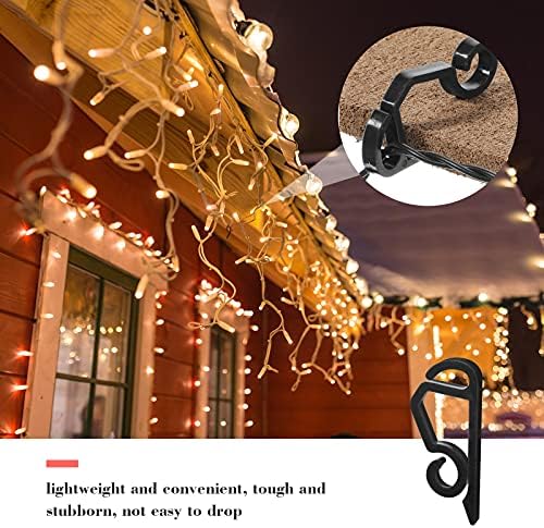 Marsui 460 Pieces Christmas Light Clips Outdoor Gutter Hooks,Black