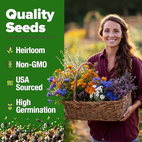 HOME GROWN Herb Seeds 32 Medicinal Herbs and Tea Variety Pack – Annual & Perennial Herb Seeds for Planting Indoors & Outdoor – Non-GMO, Heirloom Seeds, Easy to Grow, High Germination Garden Kit