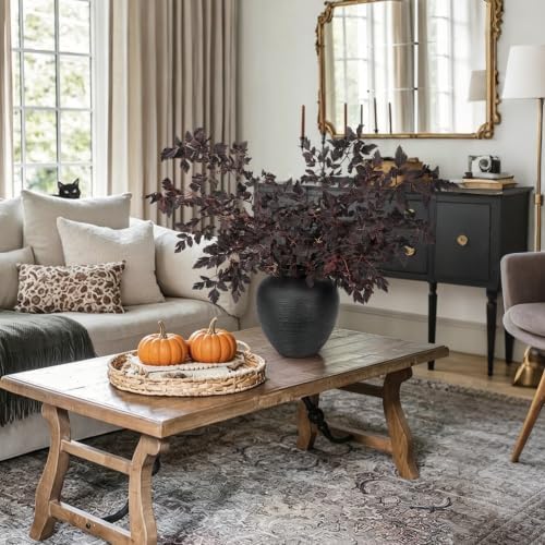 31" Faux Fall Foliage Stems for Vase Artificial Cimicifuga Stems 5Pcs