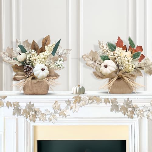 Timer - 2 Pack Fall Tabletop Maple Tree with 20LEDs