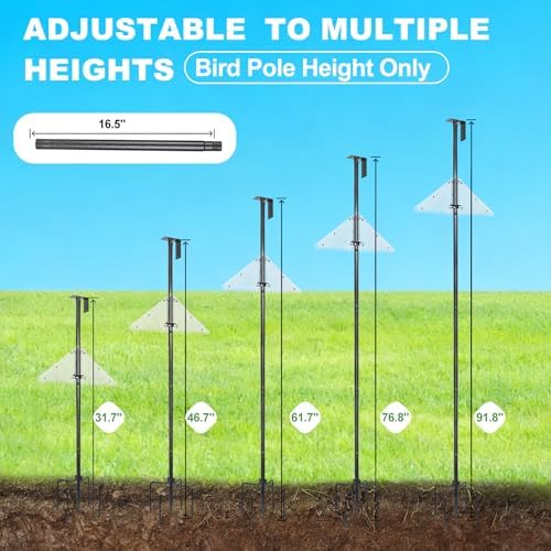 92" Bird Feeder Pole, Heavy-Duty Bird Feeder Pole with Squirrel Baffle