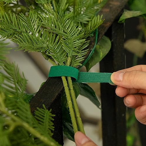 RunNico 50ft Christmas Garland Ties - Green Holiday Garland Ties - Cuttable Cable Straps for Christmas Halloween Party Yard Wall Doorway Outdoors Decoration