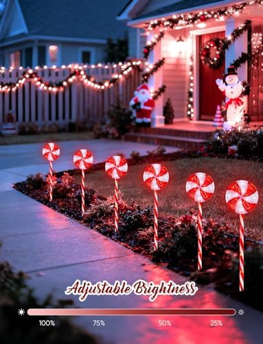 Brightown 3 Pack Lollipop Christmas Pathway Lights Outdoor, 29inches 60 LED
