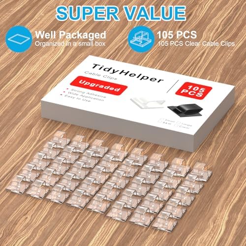TidyHelper 200 PCS Christmas Light Clips (Small, Clear), Indoor/Outdoor